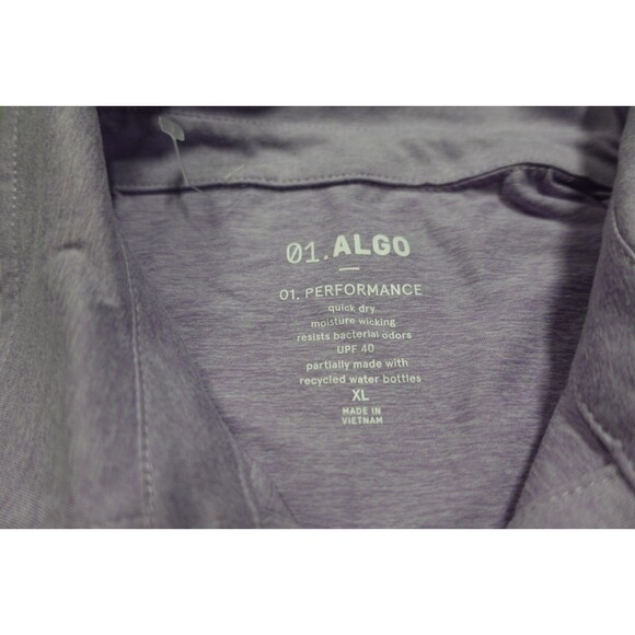 01. Algo Performance Men's Large Purple SPF 40 Moisture Wicking Polo Shirt NWT - Picture 6 of 9